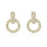 0.80ctw Round Brilliant Cut Diamond Interlocking Circle Earrings, 14ct Yellow Gold