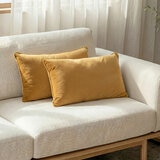 Sutton Place Collection Gold Velvet Cushion 2 Pack, 35 x 55 cm