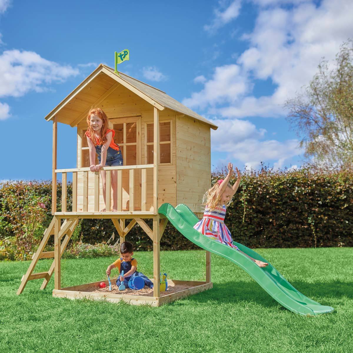 tower playhouse with slide