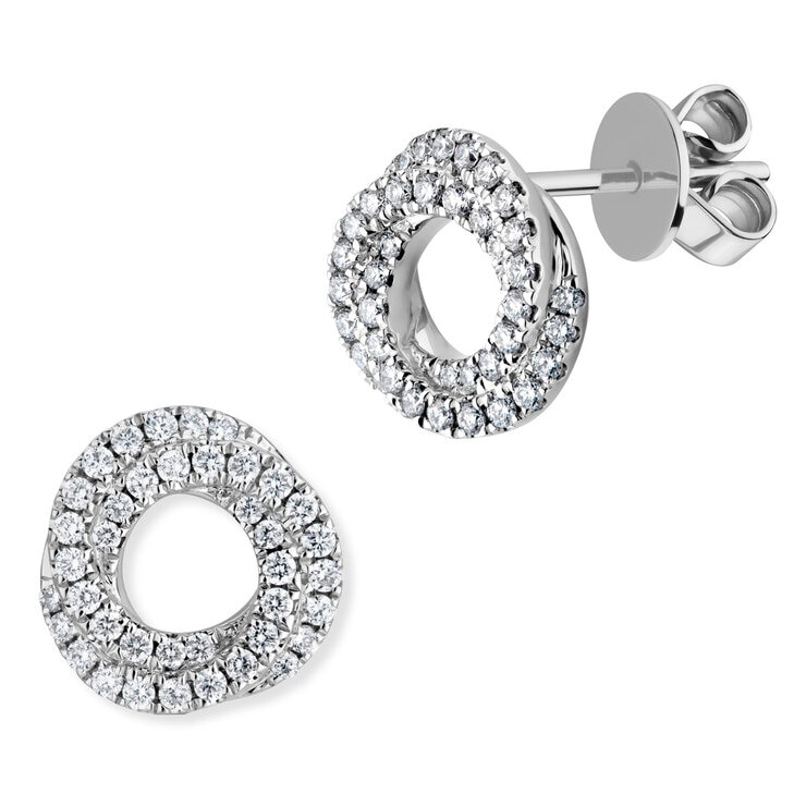 0.35ctw Round Brilliant Cut Diamond Knot Stud Earrings 18ct White Gold 0.35ctw Round Brilliant Cut Diamond Knot Stud Earrings 18ct White Gold