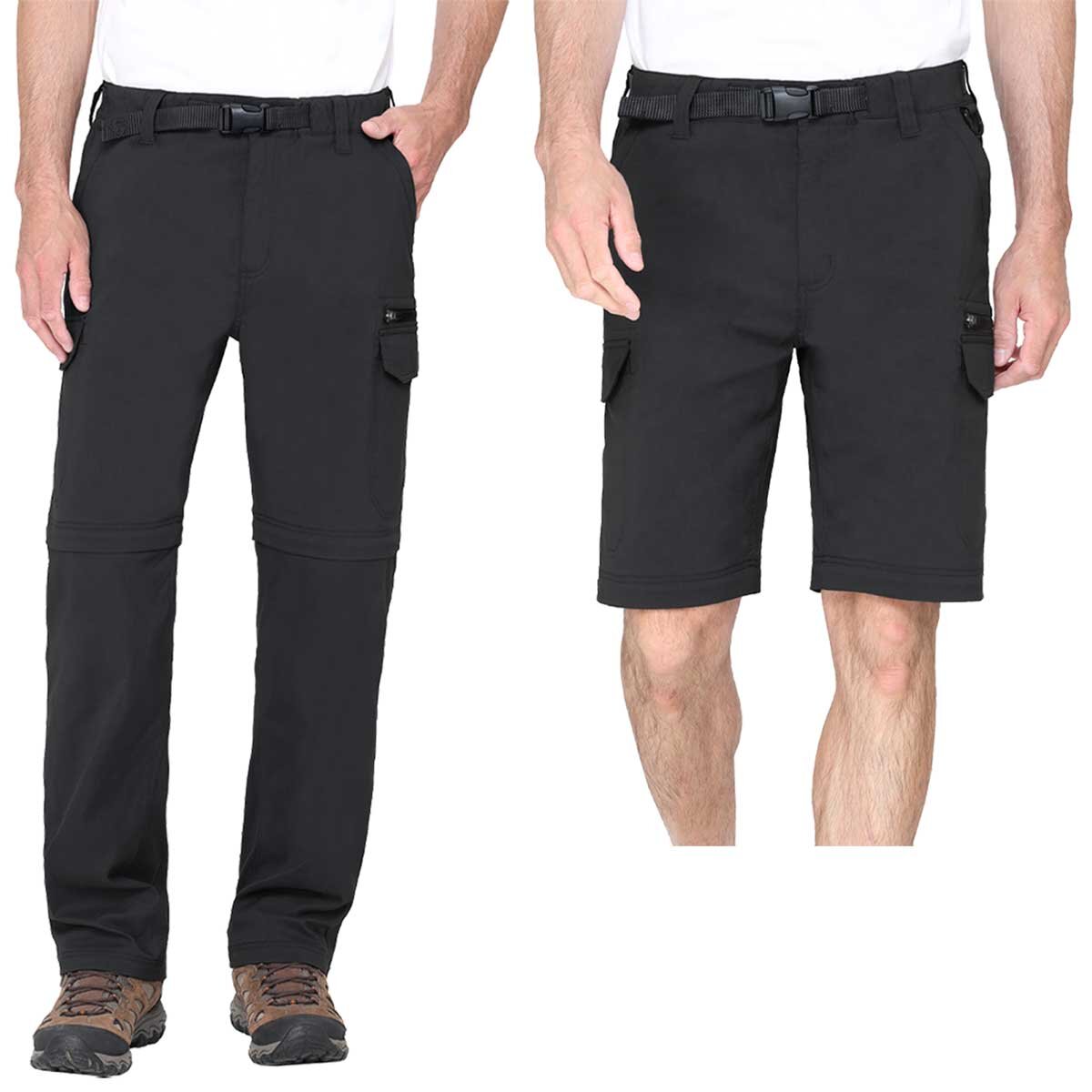 BC Clothing Men's Convertible Pant in Black, Extra Extra Large Long