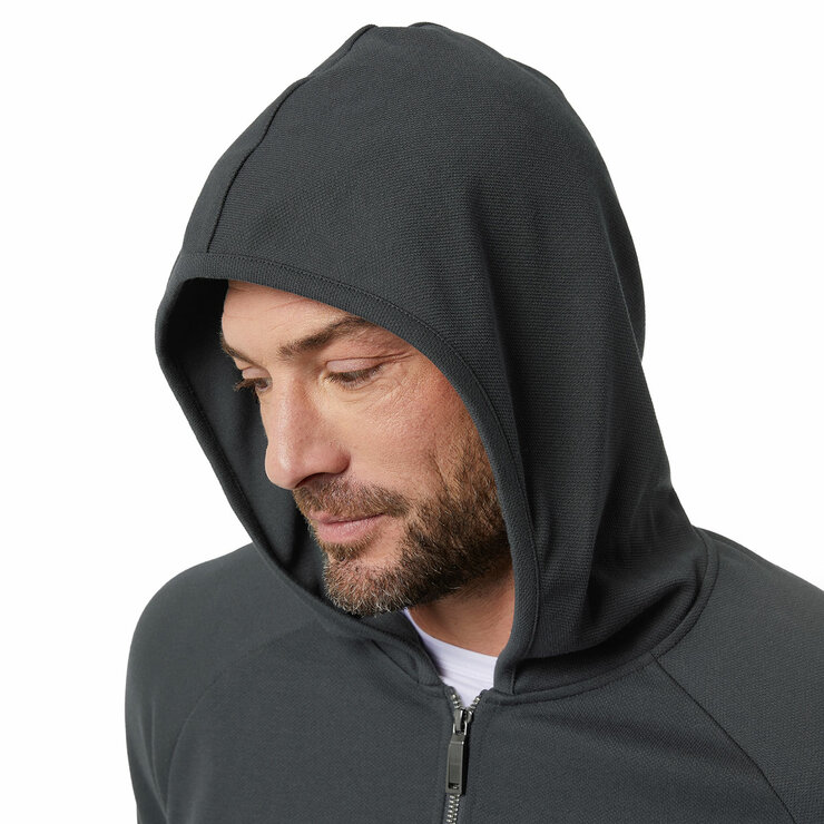 32 Degrees Men's Pique Full Zip Hoodie in Charcoal