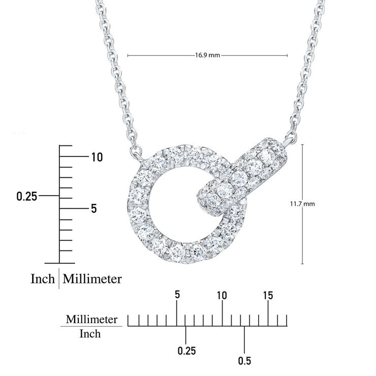0.50ctw Round Brilliant Cut Diamond Interlocking Circle Necklace, 14ct White Gold 0.50ctw Round Brilliant Cut Diamond Interlocking Circle Necklace, 14ct White Gold