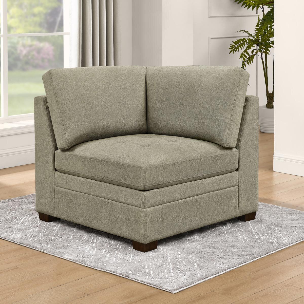 Thomasville Tisdale Beige Fabric Corner Chair