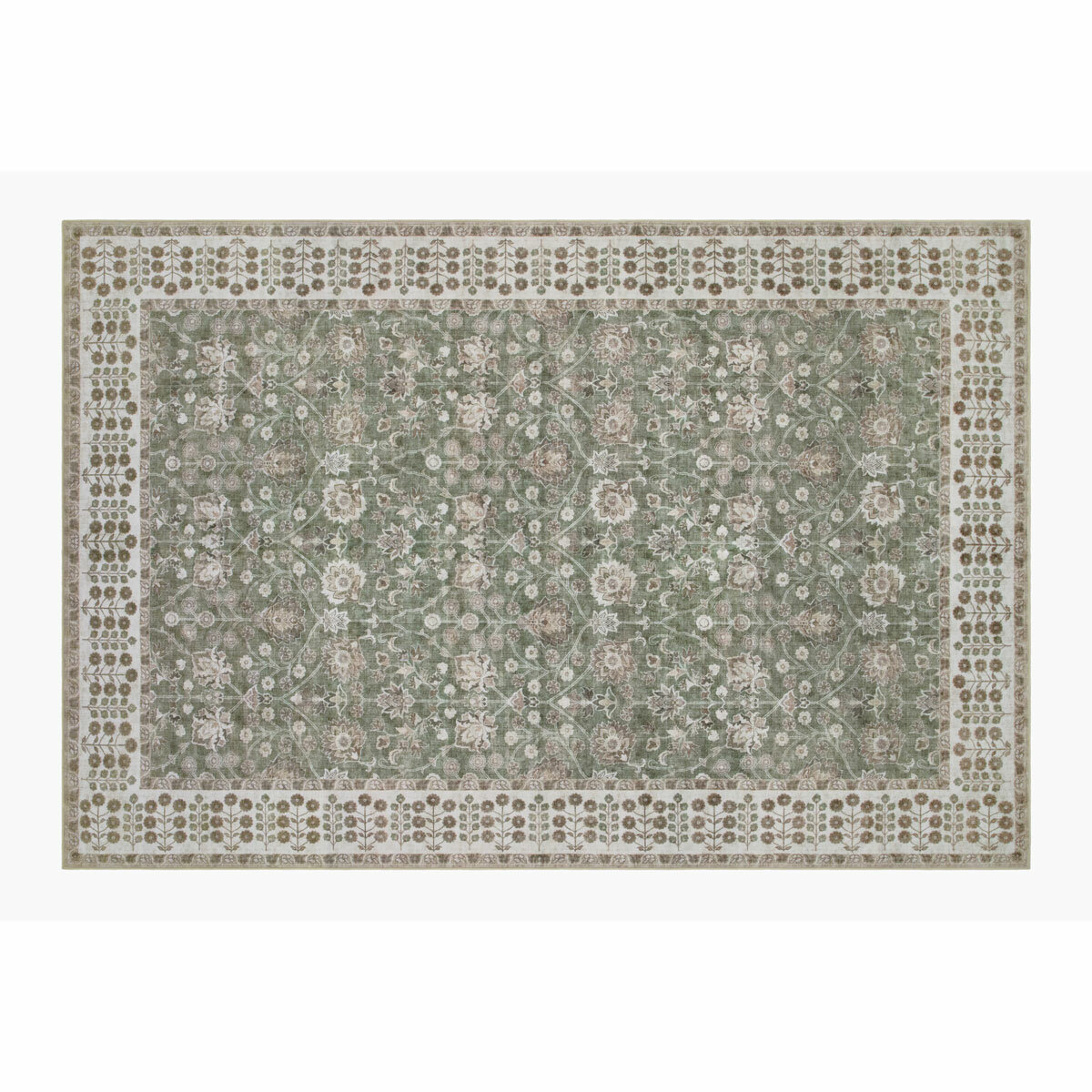 Wyatt & Ash Washable Area Rug in Green, 183 x 274cm