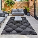 Concept Looms Jazz Black Indoor Outdoor Rug, in 2 Sizes