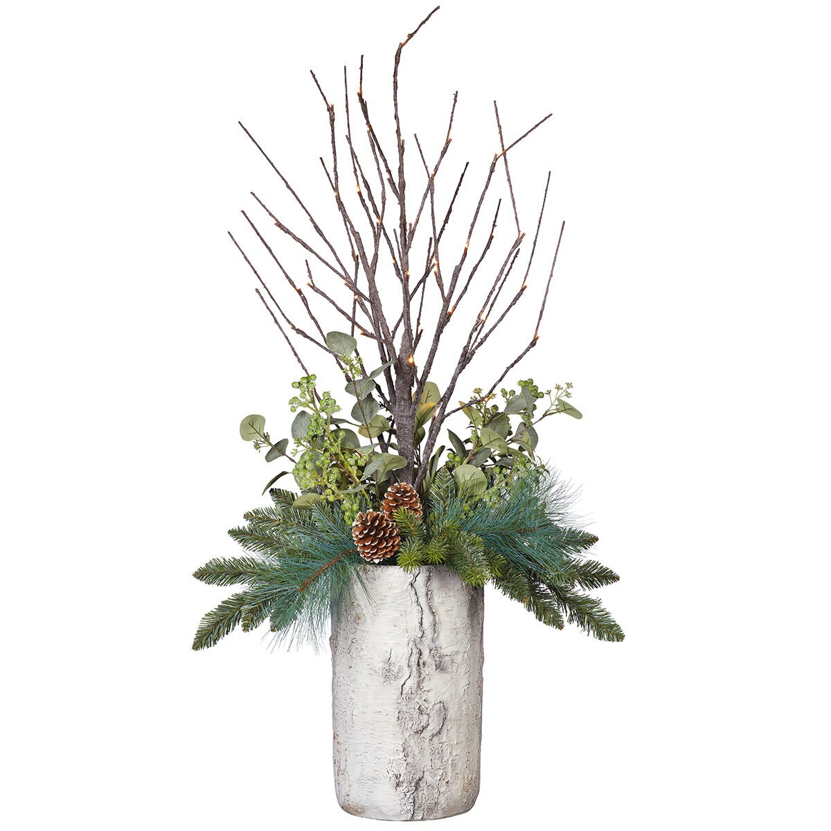 4ft (1.2m) Porch Christmas Topiary with Warm White LED Lighted Branch