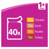 Whiskas 1+ Poultry Selection Pouches, 40 x 100g