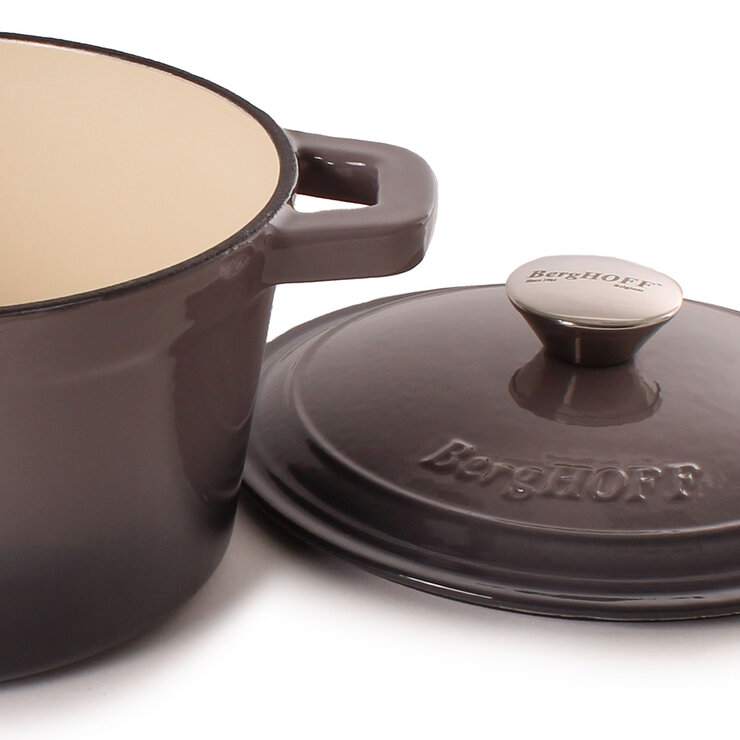 BergHOFF Neo Cast Iron Round Stockpot, 20cm/2.8L in Grey