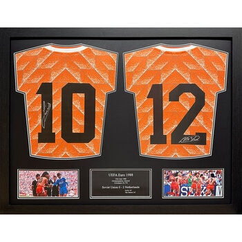 Gullit & Van Basten Double Signed Netherlands Shirt Display