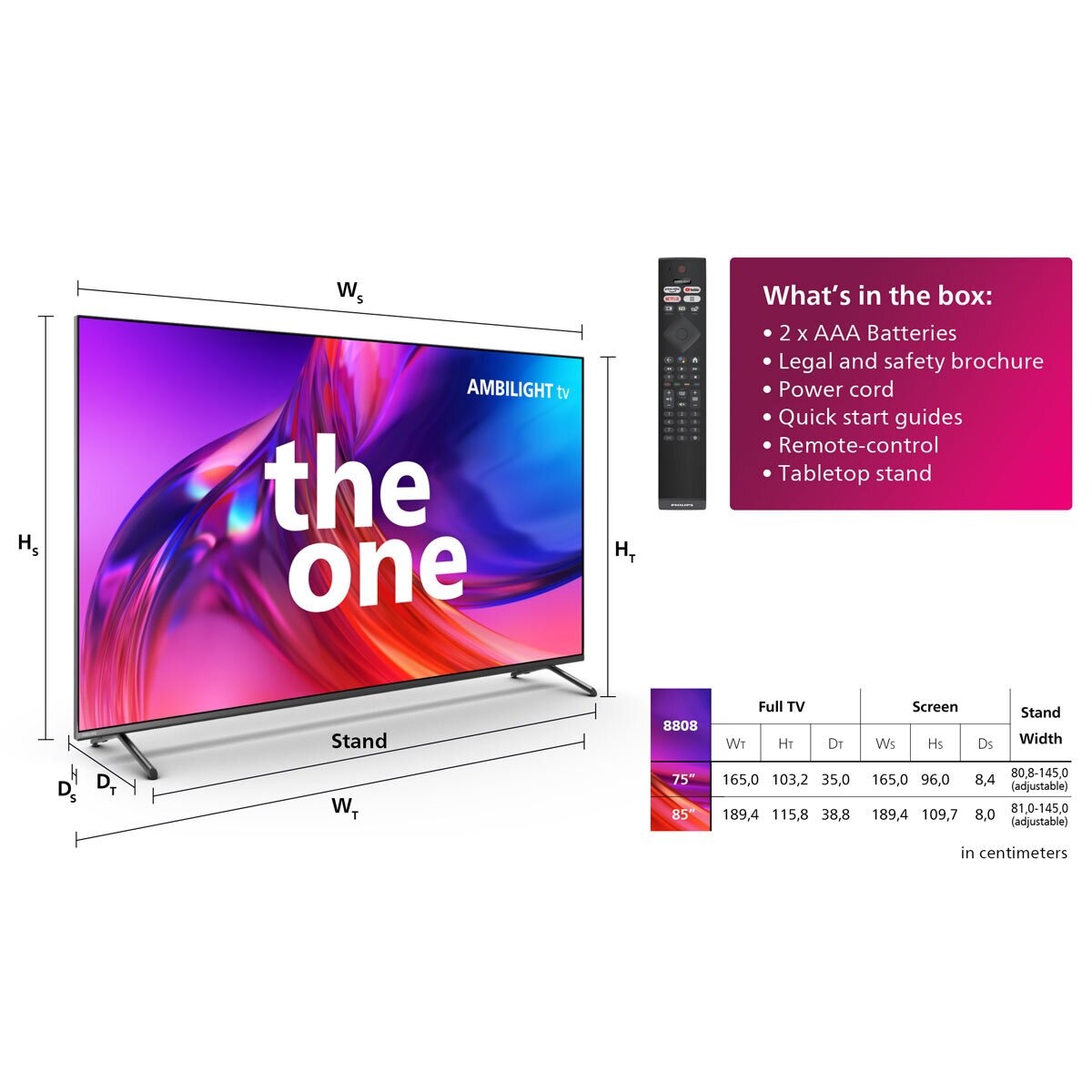 Philips 75PUS8808/12 The One 4K UHD 120Hz LED Ambilight TV