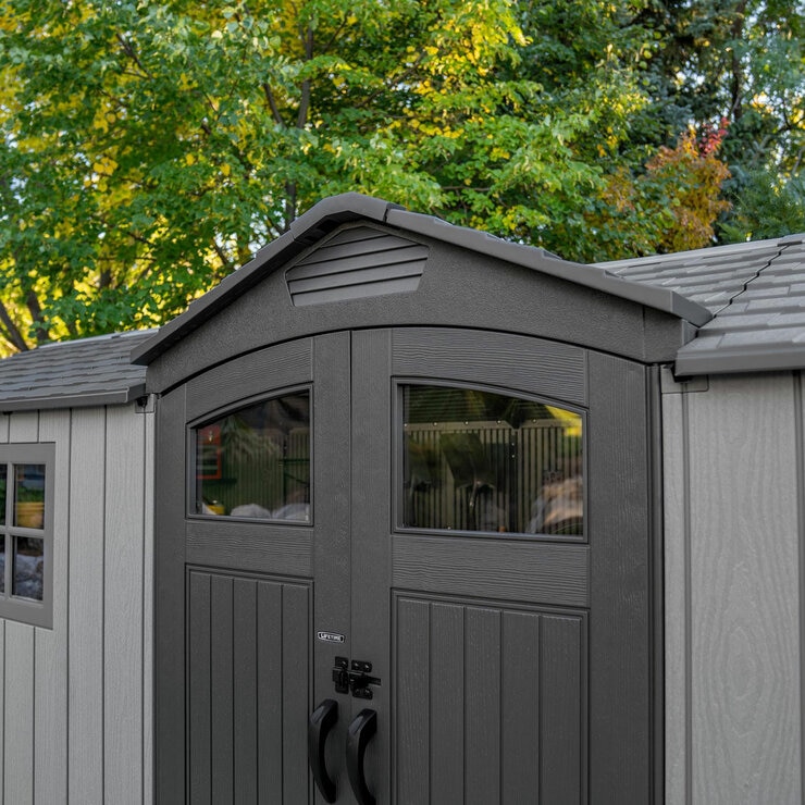 Lifetime 16.5ft x 7ft (4.9 x 2m) Dual Entry Outdoor Storage Shed - Model 60525