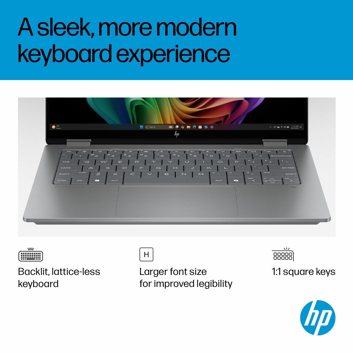 HP Omnibook X Flip, AMD Ryzen AI 7, 16GB RAM, 1TB SSD, 14 Inch Convertible 2 in 1 Laptop, 14-fk0009na