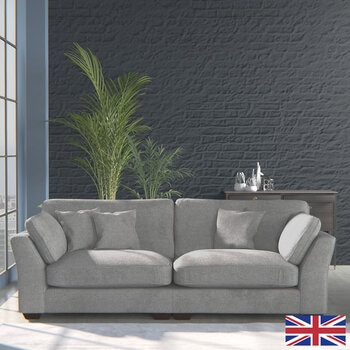 Selsey Grey Fabric 4 Seater Split Sofa