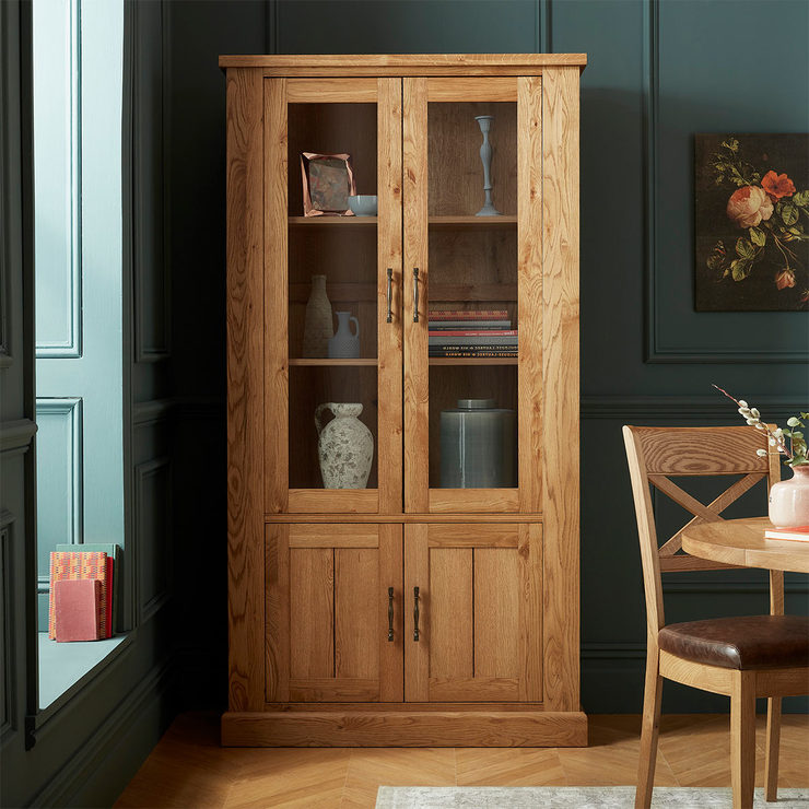 Bentley Designs Westbury Rustic Oak Display Cabinet Costco Uk