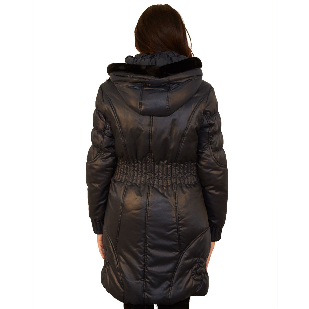 David Barry Women's Quilted Puffer Coat in Navy Costco UK