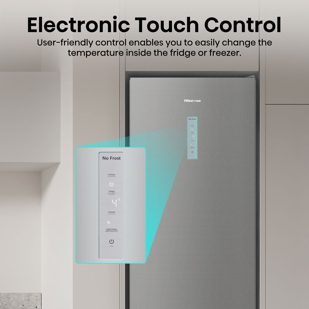 Hisense RM469N4ACDUK Fridge Freezer, D Rated in Stainless Steel