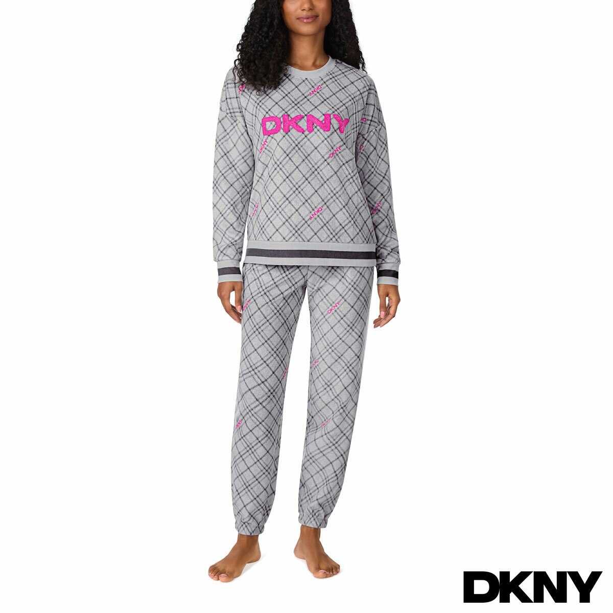 DKNY Ladies Fleece Lounge Set in Grey DKNY Ladies Fleece Lounge Set in Grey