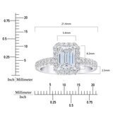 2.65ctw Emerald Cut Diamond Halo Ring, Platinum
