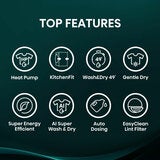 Hisense KitchenFit 5i Series WD5I1245BBRH 12kg / 8kg Washer Dryer, A Rated in Black Hisense KitchenFit 5i Series WD5I1245BBRH 12kg / 8kg Washer Dryer, A Rated in Black