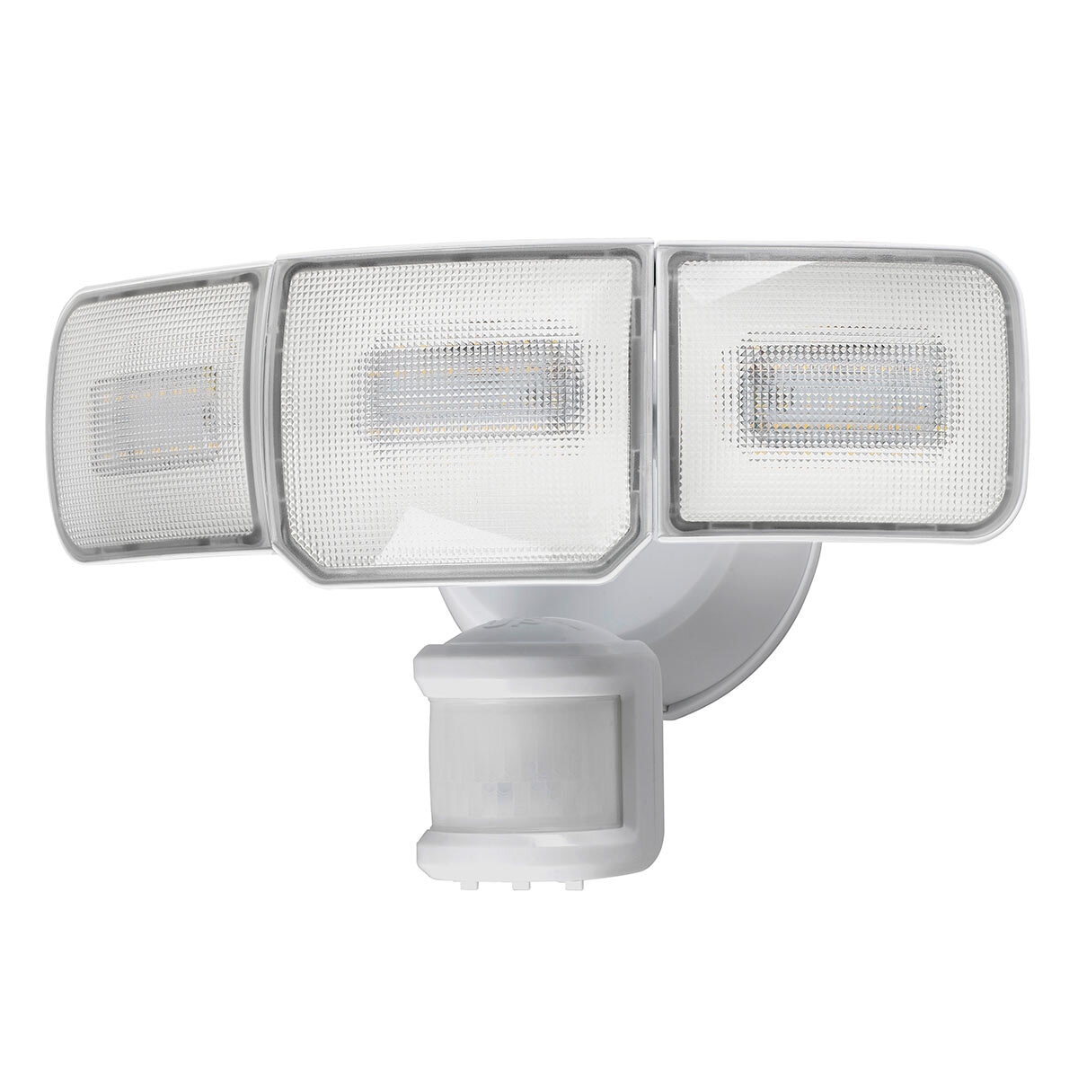 close up of 3 head security light