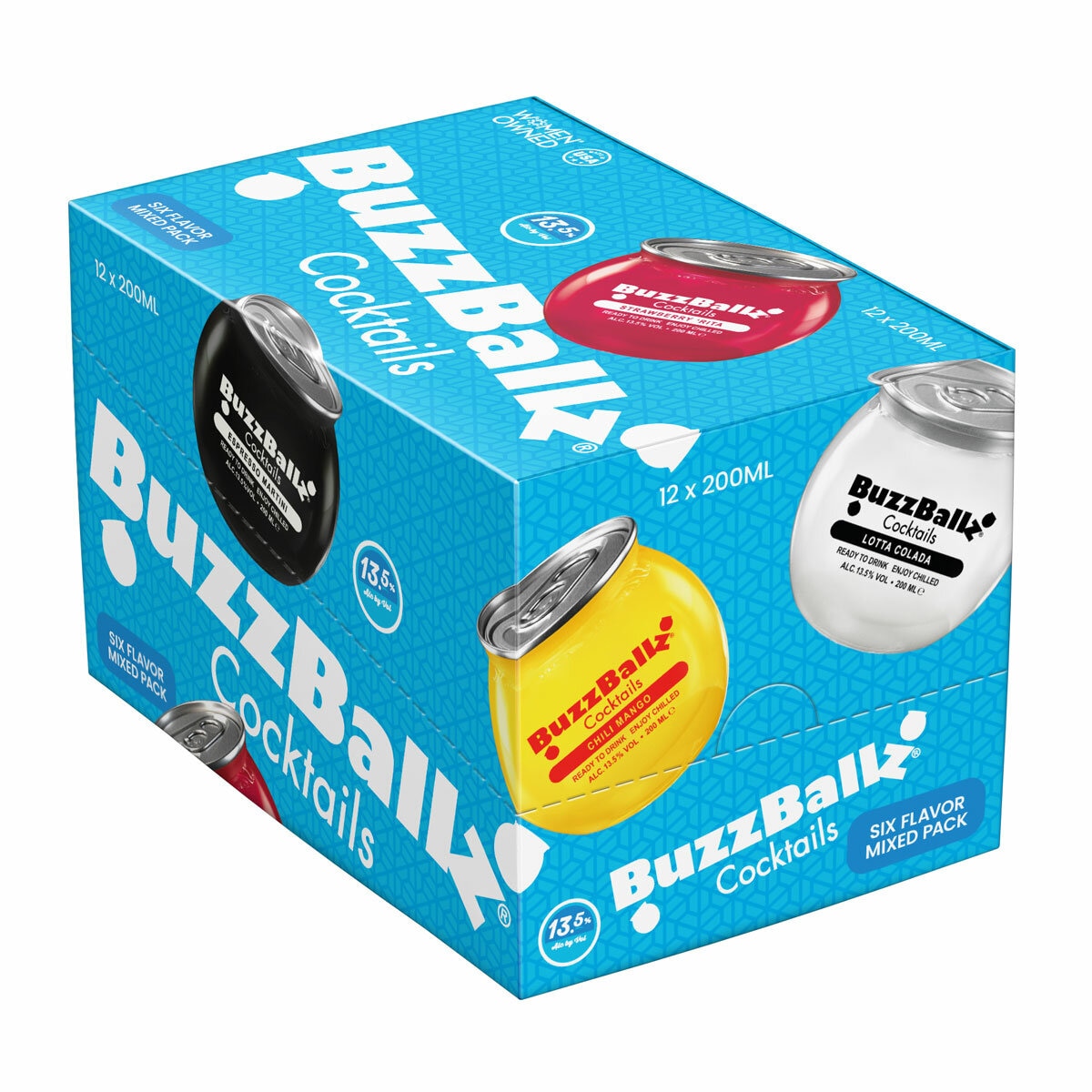 BuzzBallz Cocktails Mixed Pack, 12 x 20cl