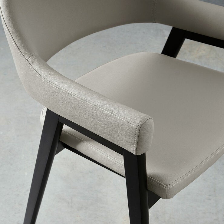 Bentley Designs Camden Peppercorn Grey Leather Armchair, 2 Pack