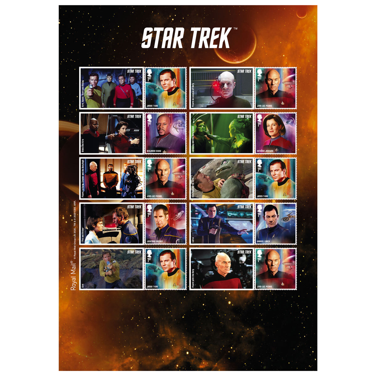 Star Trek Captains Collectors Sheet