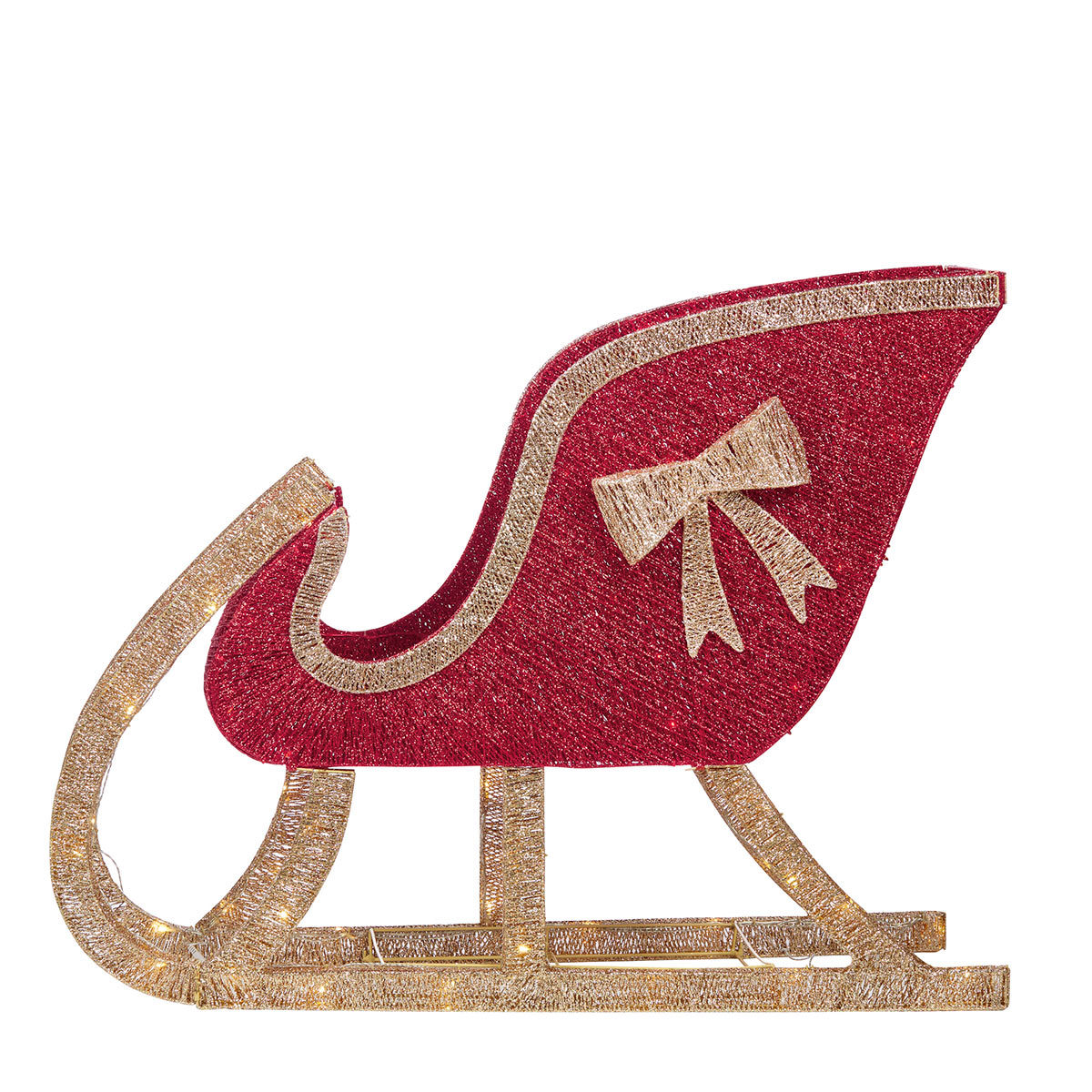 View of a sleigh facing the left on a white background