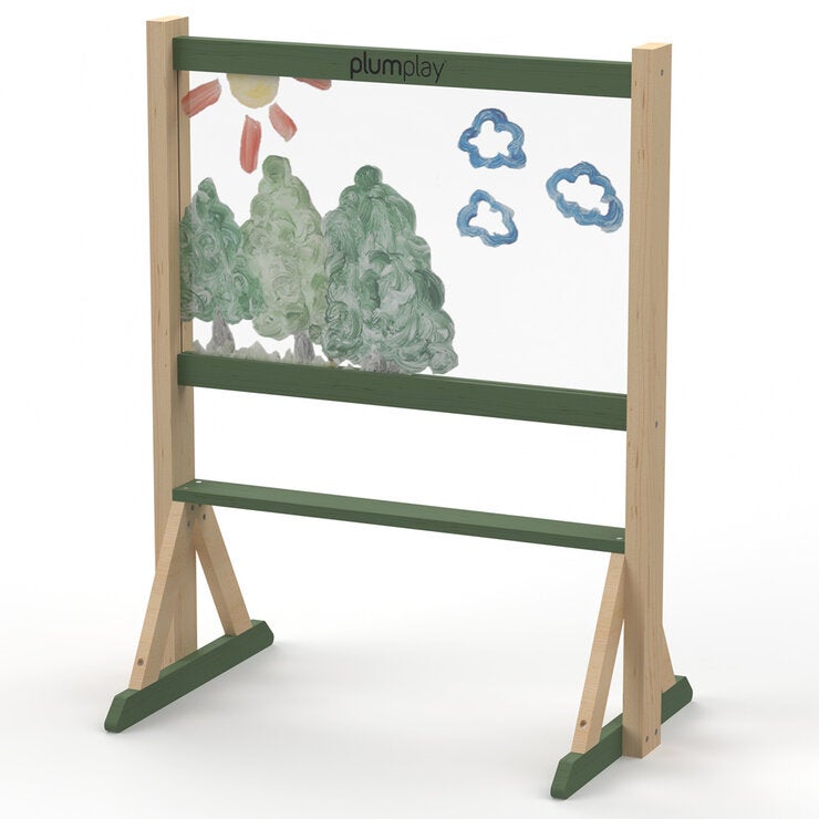 An image of the easel with transparent perspex An image of the easel with transparent perspex