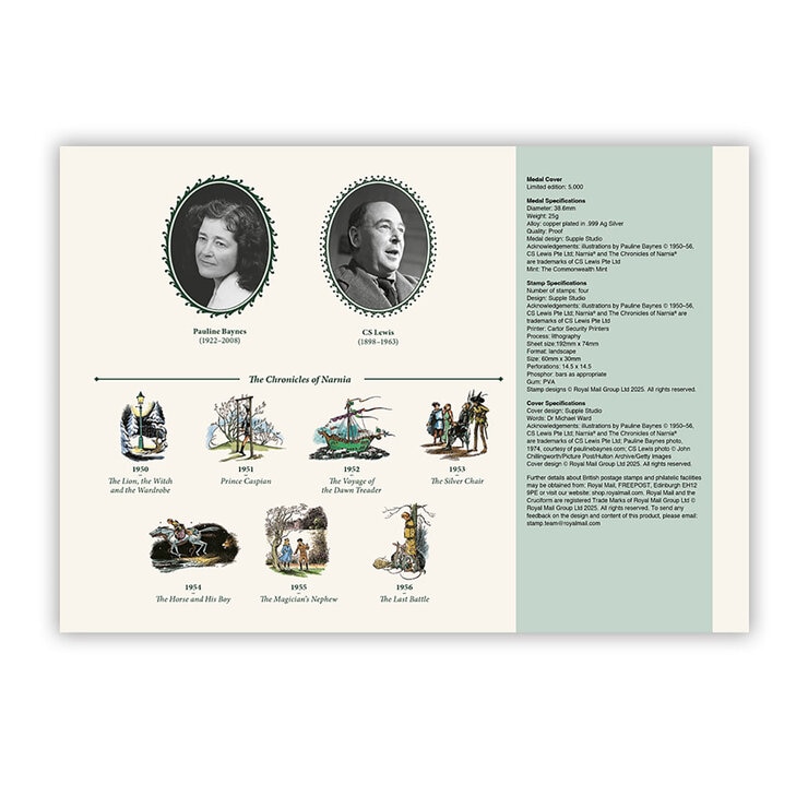 The Chronicles of Narnia Stamps & Medal Cover from Royal Mail