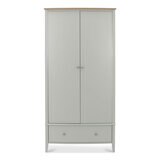 Bentley Designs Whitby Scandi Oak & Grey Double Wardrobe, Front View
