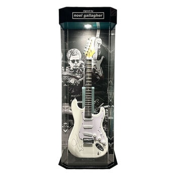 Noel Gallagher Signed Framed Electric Guitar in Display Case
