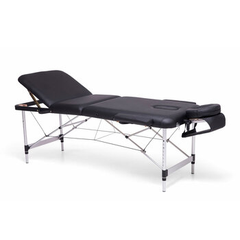Rio Professional Aluminium Massage Table and Treatment Couch in Black, MATM
