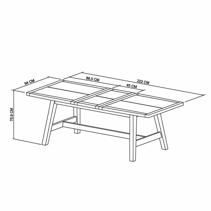Bentley Designs Camden Weathered Oak & Peppercorn Extending Dining Table, Seats 4-6