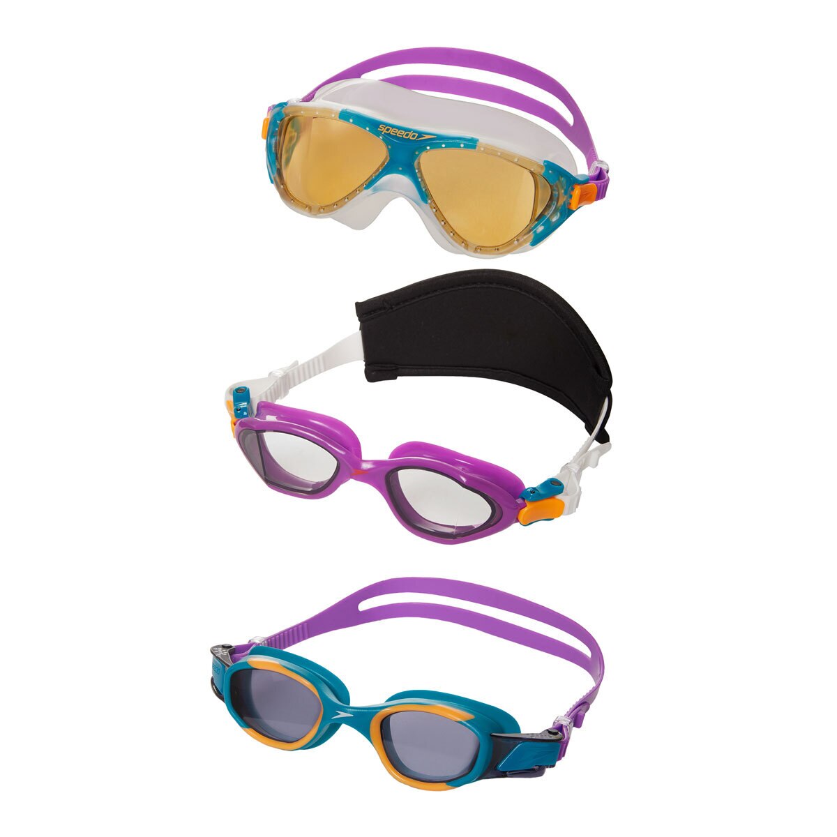 Speedo 3 Pack of Junior Goggles in Pink and Blue Costco UK