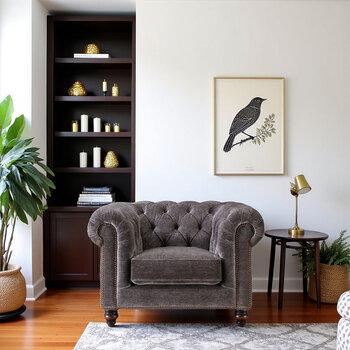 Allington Grey Fabric Chesterfield Armchair