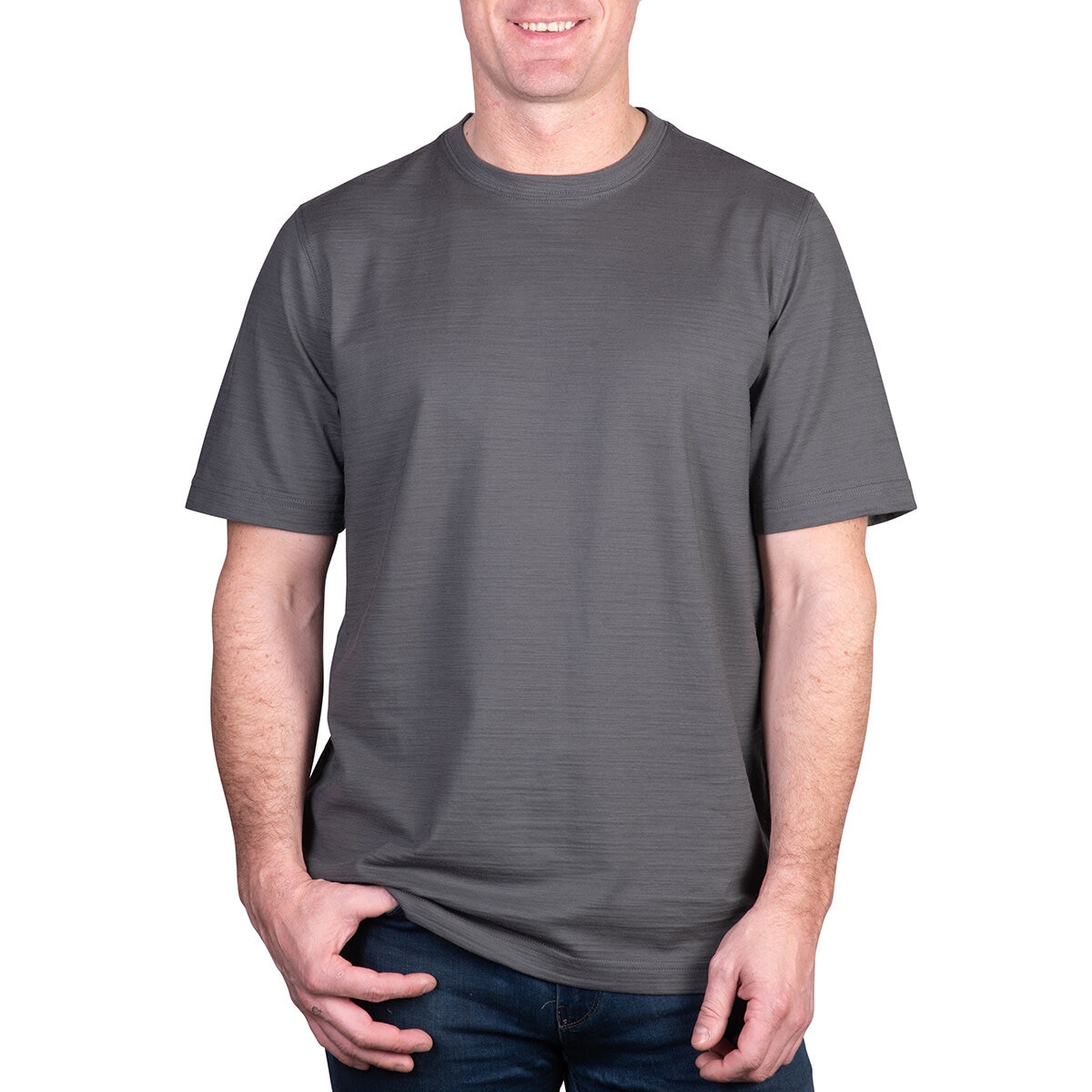 Kirkland Signature Men's Pima Cotton Slub Tee in Grey