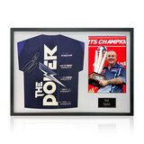 Phil Taylor Signed Framed Football Football Shirt including 1 Photo, with White Mount