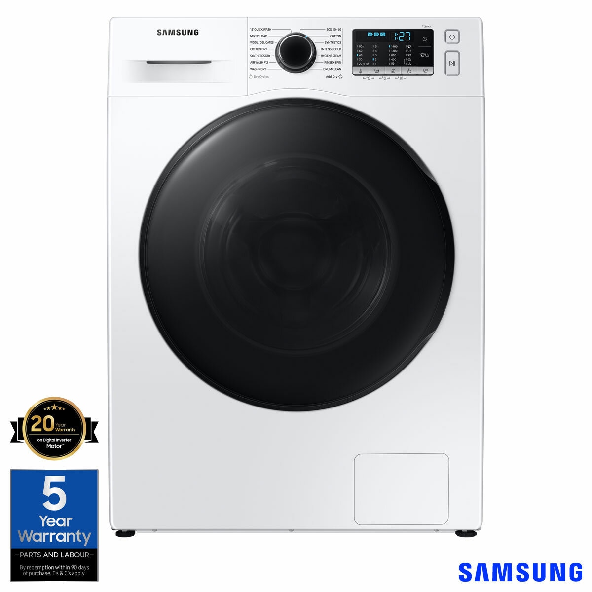 Samsung Series 5 WD80TA046BE/EU, 8kg/5kg, 1400rpm, Washer Dryer, E Rated in White