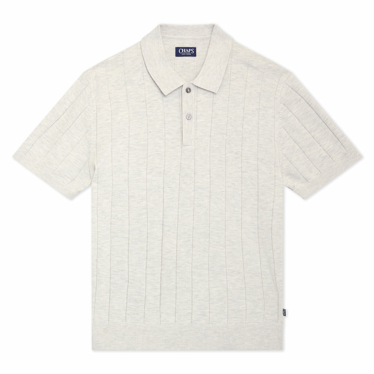 Chaps Men's Ribbed Knit Polo in Oatmeal Chaps Men's Ribbed Knit Polo in Oatmeal