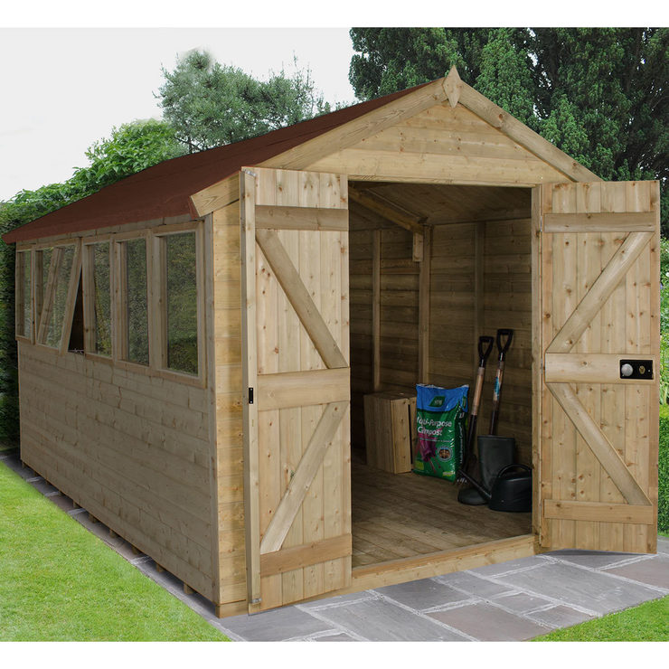 Installed Forest Garden 8ft x 12ft (2.4 x 3.7m) Tongue & Groove Shed Costco UK