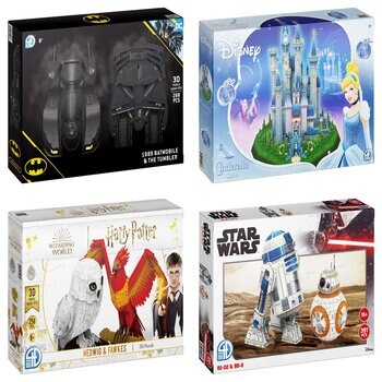 Batman, Harry Potter, Disney Cinderella & Star Wars 3D Puzzle Sets Assortment