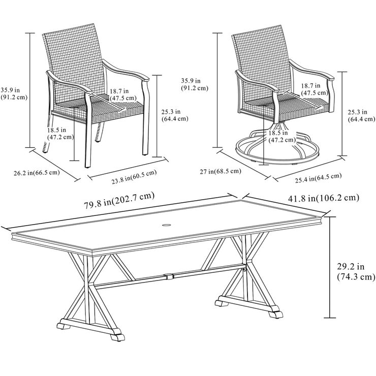 Agio Eldorado 7 Piece Woven Dining Patio Set + Cover Costco UK