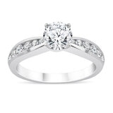 1.28ctw Round Brilliant Cut Diamond Wedding Ring, Platinum