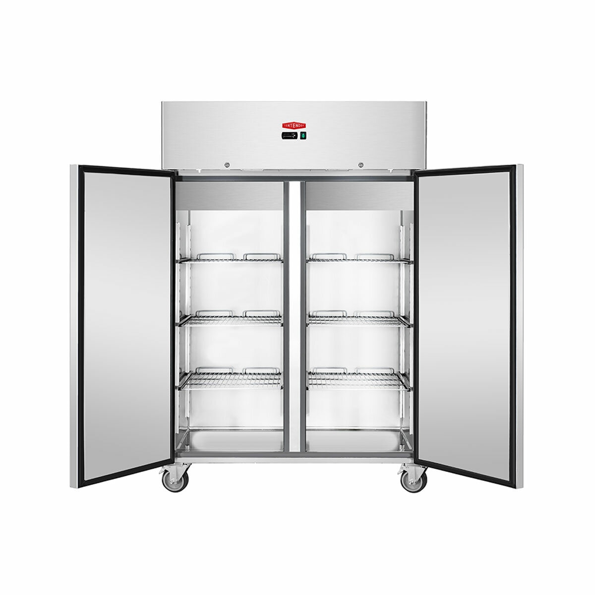 Contender FZU011 Commercial 1200L Double Door Freezer, E Rated in Stainless Steel