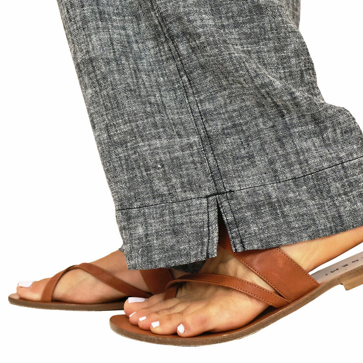 Briggs Ladies Linen Pant in Grey