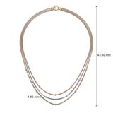 14ct Tri Colour Gold 3 Row Necklace