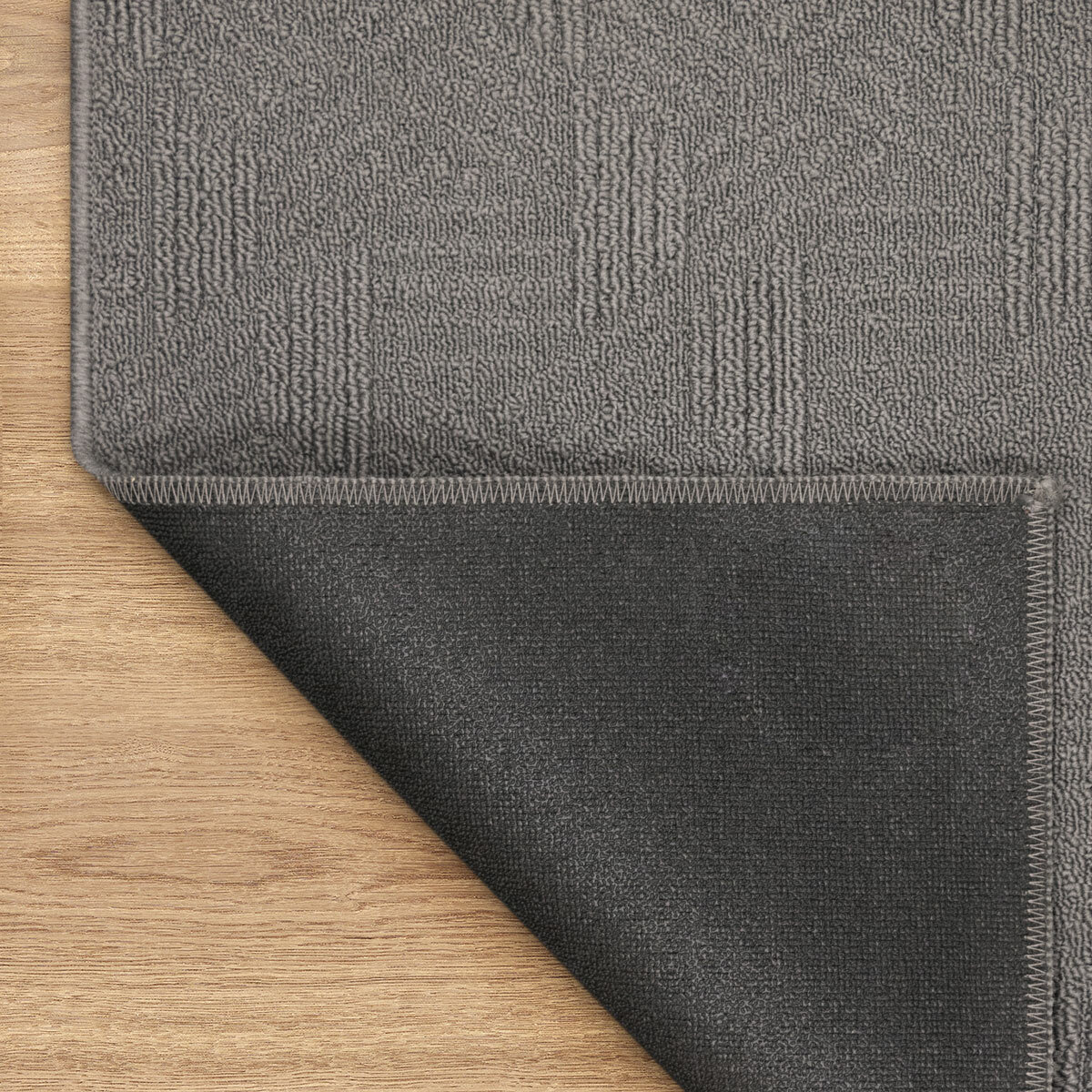 Grey runner folded, non slip backing