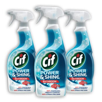 Cif Power and Shine Bathroom Spray, 3 x 700ml